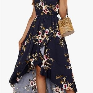 Floral Navy Blue Women's Dress